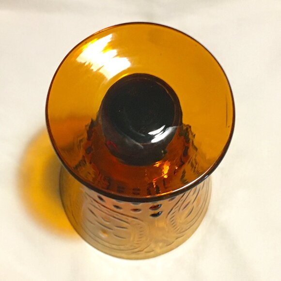 Vintage Vatican Amber Wine Goblet - Picture 5 of 7